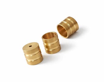 6x6mm Raw Brass End Cap, 5mm Inner Hole, 1mm Top Hole Cord End Cap, Brass Cord End, Leather Cord End Cap, Jewelry Findings -ENC5 1487