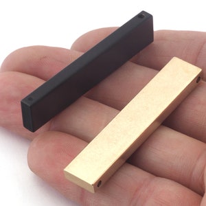 Rectangle bar rod 10x50x4mm 2 hole  (2mm  0,08" 12 gauge hole ) sbl1050-1093