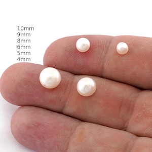 Ronde parels, platte achterkant, halfgeboord, 4 mm 5 mm 6 mm 8 mm 9 mm 10 mm cabochonparelcabine177