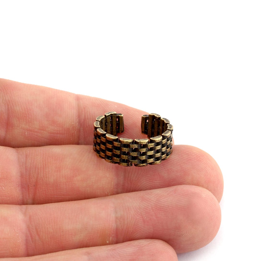 Adjustable Braid Band Ring – Antique Bronze Plated Brass -2972 - Etsy
