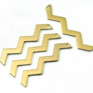raw brass Zigzag pendant earring 1 hole 45mm thickness: 0.8mm 2122-150