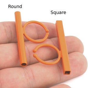 Square Round Tube Adjustable Ring Blank - Orange Painted Brass (50mm Tube ) 4917 - 5037