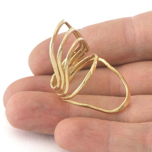 Statement Adjustable Ring raw brass (20mm 10US inner size) OZ3847