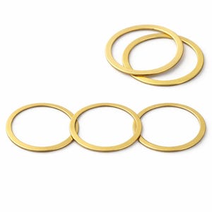 Thin Metal Ring 25mm Outer 22mm Inner 0.5mm Thick, Silver Tone & Raw Brass Circle, Jewelry Connector Ring, Minimalist Findings 450R-66 image 4