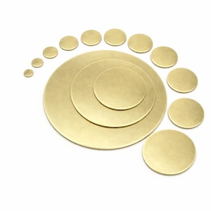 Thin Stamping Blank Disc 0.5mm, Brass Copper Stainless Steel, Round Engraving Tag, Jewelry Making Supply, Multiple Sizes