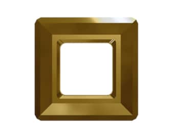 Square ring fancy stone 4439 Swarovski® Crystal dorado 14mm Square Frame