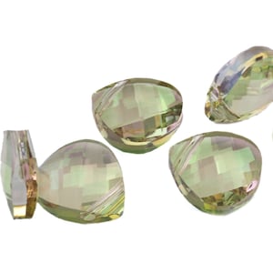 Briolette pendant 6012 Flat swarovski 11x10mm crystal  luminous green cab109-04