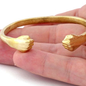 Punch Bracelet Raw Brass (55mm inner size - Adjustable ) 5034
