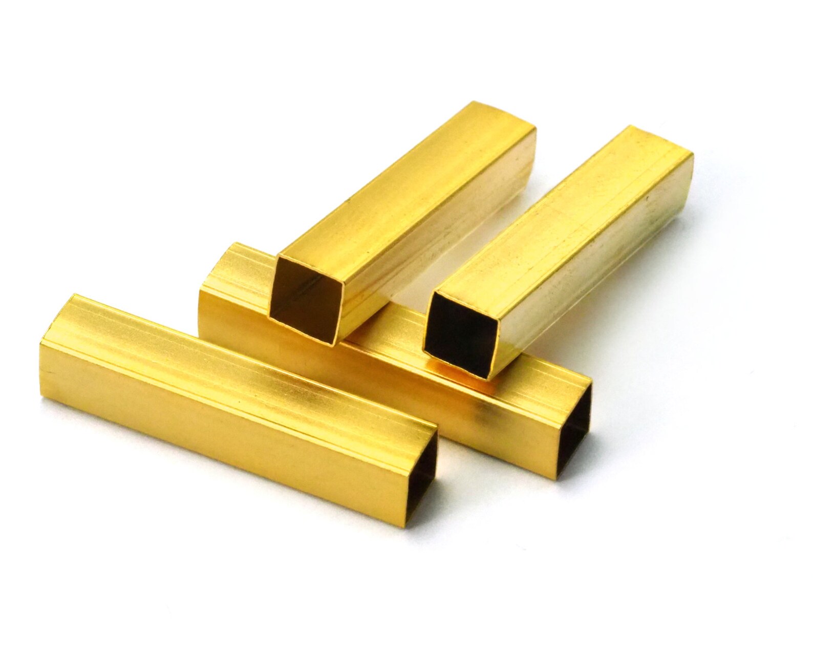 Gold plated brass Square tube 6x30mm 5.5mm hole N156120 Etsy