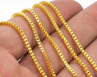 Gold Tone Alloy Square Chain Cube Box Chain 1,9mm Z025 - Etsy