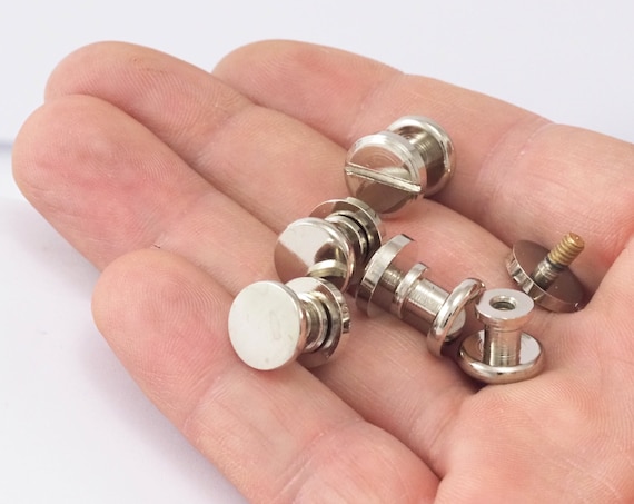 Chicago Screw / Concho Screw Nickel Plated Brass 12x11mm Studs