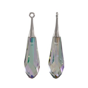 Pendente a goccia pura 6532 Swarovski® crystal paradise shine (mezzo foro) con tappo a tromba 31,5 mm 1023