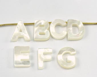 Mother of pearl initial letters 10mm 2.5mm thickness MOP 1493 OPSY