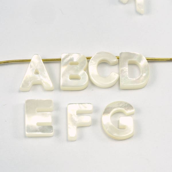 Mother of pearl initial letters 10mm 2.5mm thickness MOP 1493 OPSY