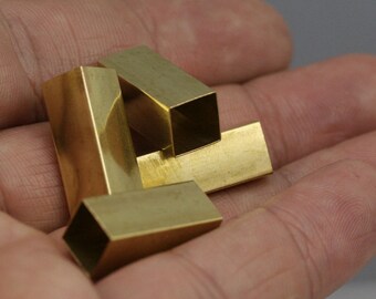 Raw Brass square tube 8x8x20mm tube spacer finding 7.6mm inner  1434