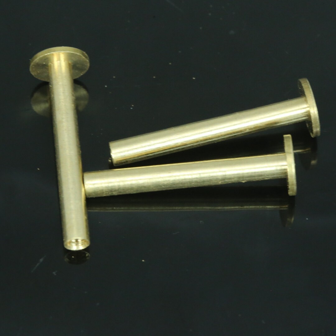 Raw Brass Chicago Screws, 30mm Screw Rivets, Steampunk Studs -CSC30 ...