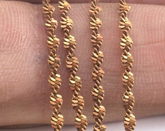 Cadena de serpiente de latón 0,5 x 2 mm latón crudo z073