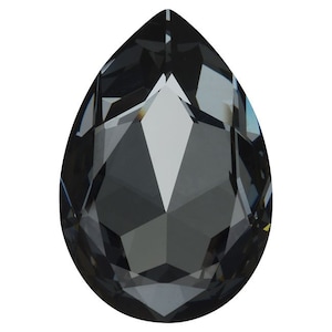 Pietra preziosa a forma di pera 4327 Swarovski® Crystal Silver night (sini) 30 x 20 mm non laminata