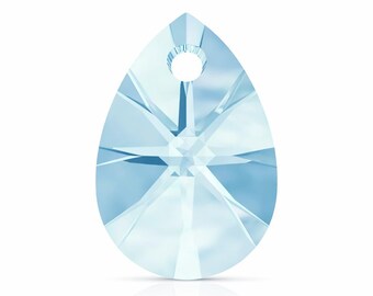 Swarovski 6128 Pear Pendant Aquamarine 12mm -cab149