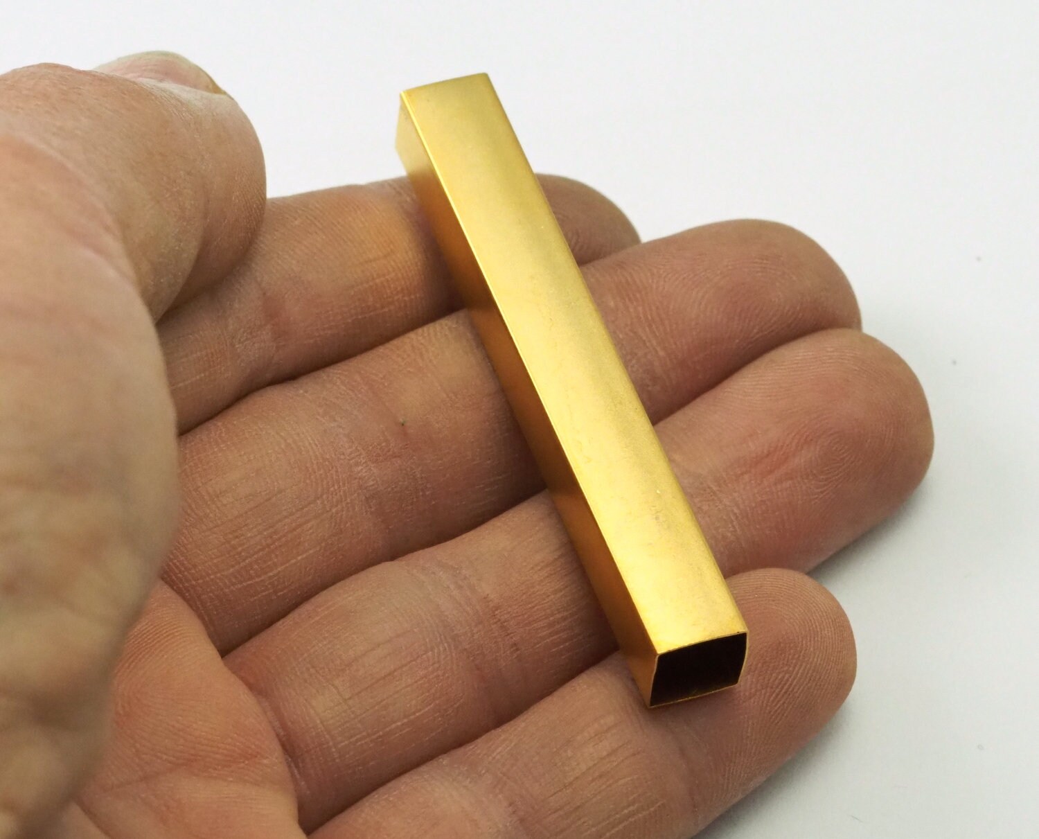 Gold plated brass Square tube 8x60mm 7.5mm hole N149310 Etsy