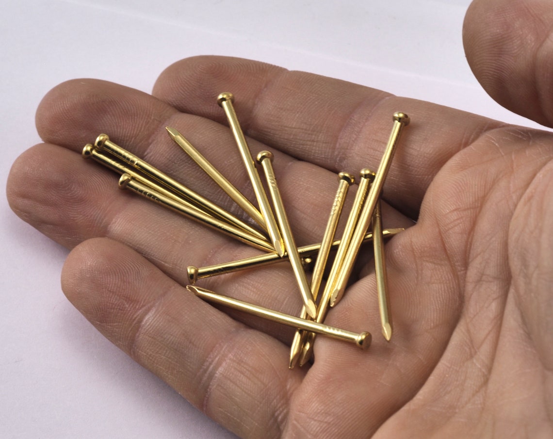 Escutcheon Pins 2x40mm 5/64x1 37/64 Inches Nails Raw Brass Etsy Australia