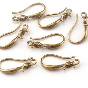 Ohrring Rohlinge mit Bändchen (3 mm Fassung) Rohmessing 18 x 9 mm 2511