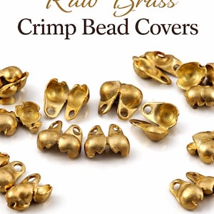 Cubre cuentas de latón crudo para engarce de cadena de bolas de 1,5 mm, cierre de cordón de latón, cierre para collar y pulsera, accesorios de joyería CS2R 1817