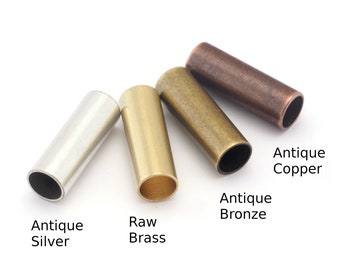 Cylinder Spacer Beads 7x20mm – Raw Brass, Antique Silver, Copper, Bronze -4814