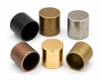 Raw Brass, Gold Plated, Antique Silver, Antique Copper, Antique Bronze & Black Painted 10mm Cord End Caps 12x11mm ENC10 1447
