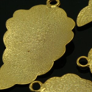 1 pc 42x23mm Gold Plated Brass leaf shape finding charm pendant 538 image 2