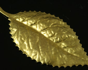 10 pcs  Raw Brass Leaf shape pendant 60x30mm 2 3/8"x 1 3/16" finding 809R