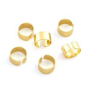 9mm Gold Plated Brass Ear Cuff - 3/8 Inch Adjustable Non-Pierced Jewelry - Minimalist Helix Earring - Boho Ear Wrap 992CW