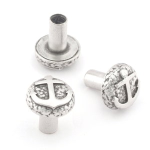 Anchor Nautical Screw Rivets, Chicago screw / Concho screw, (10mm Head) Antique silver plated brass studs, 1/8" bolt CSC8 CSC5 CSC4 R73