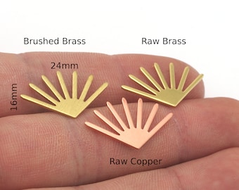 Sun Charms 24x16mm No Hole Raw Copper - Brass - Brushed Brass findings S163-70