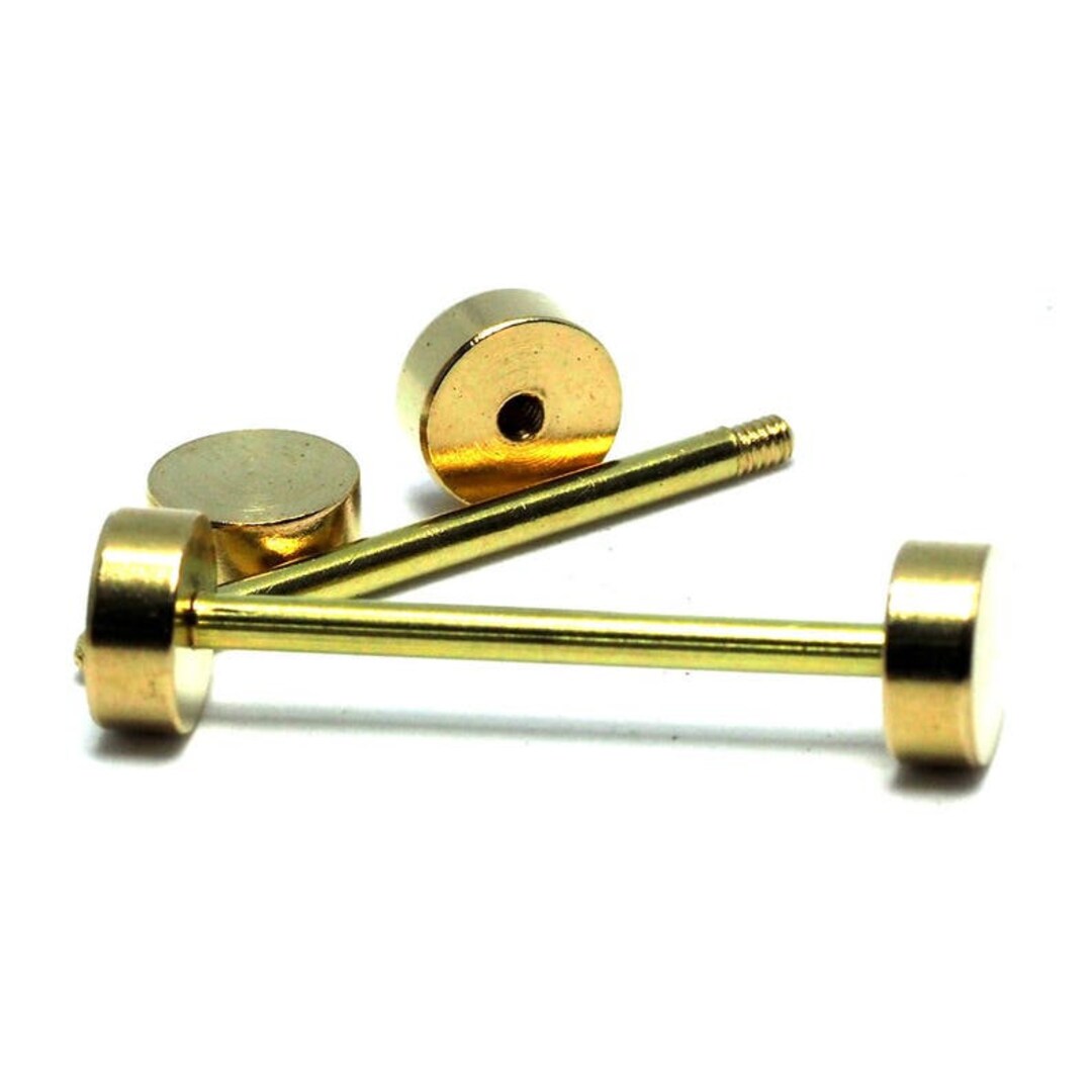 Raw Brass Barbell, 2mm Bar, Inner Sizes aprx 20mm 30mm 35mm 40mm 50mm