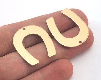 Magnet Shape Semi Circle 25x22.5x0.8mm One Hole Raw Brass