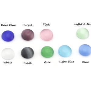 Cabochons multicolores en verre oeil de chat synthétique 6 mm 60CB