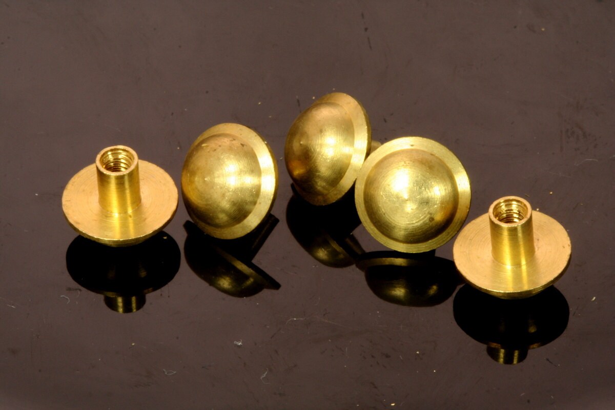 Screw rivets 11x11 mm raw brass studs chicago screw / concho Etsy