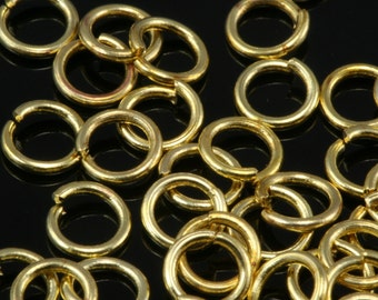 Open jump ring 5mm 20 gauge( 0,8mm ) raw brass (varnish) jumpring 520JV-5.6 1157V