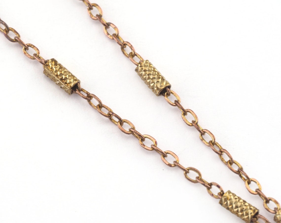 Raw Brass Soldered Chain With 3mm Tube Anklet Satellite Chain Etsy