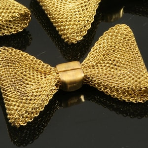 5 pcs Wire mesh Raw Brass Bow Tie shape 15x25mm  811