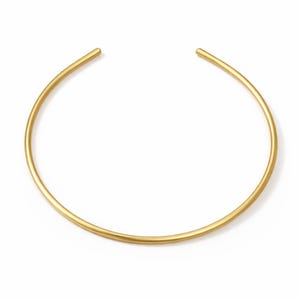 Raw Brass Collar Necklace – Minimalist Statement Choker – Adjustable Open Torque Necklace – Modern Handmade Brass Jewelry 1347R