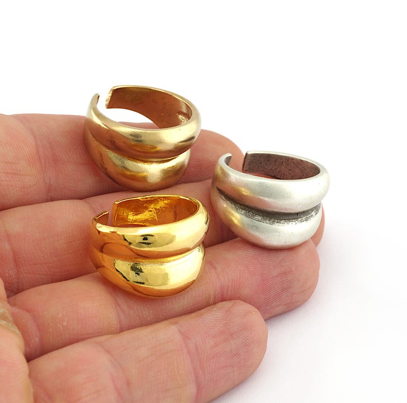 Adjustable Brass Ring (18.75mm 8.5US inner size) 3014 image 1