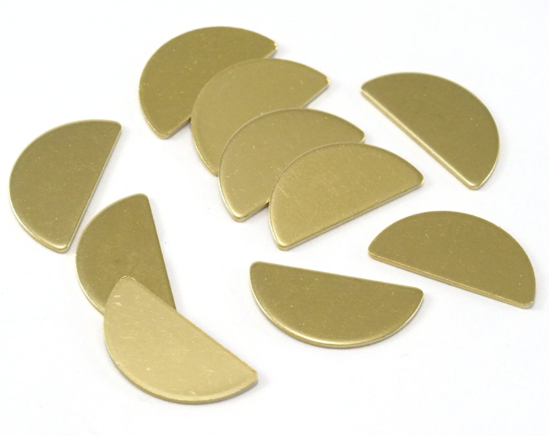 Semi Circle Blanks Half Moon Shape 20x10x0.8mm Raw Brass Pendant SCS ...