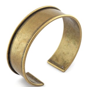 Bangle Bracelet Blank, Antique Bronze Plated Brass, Cuff Adjustable 20mm supplies findings Raf2 - BRC