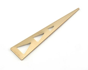 Long Triangle raw brass 50x11mm (0.8mm thickness) Without Holehole charms blanks findings OZ3808-170