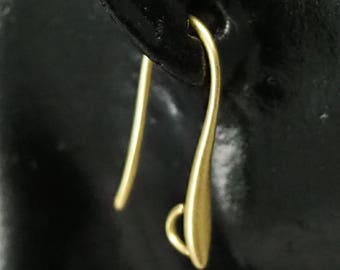 21 mm raw brass earring hook with loop 1261
