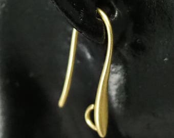 20 pcs  21mm raw brass earring hook with loop 1261