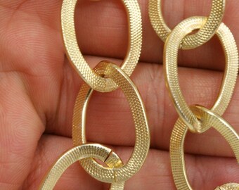 1 mt 3,3 feet 17x24mm Gold anodized Aluminum Shiny Chunky Gold Textured chain z104