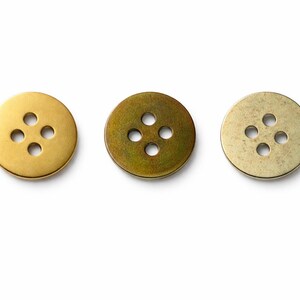 Brass Button 12mm 4 Hole Matte Gold Raw Brass Silver Plated Jewelry Making Metal Sewing Craft Supplies 0.8mm Thick 940R-38